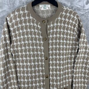 Vintage Orvis Cardigan Sweater  Design Button-Up Womens Medium 90s Acrylic USA